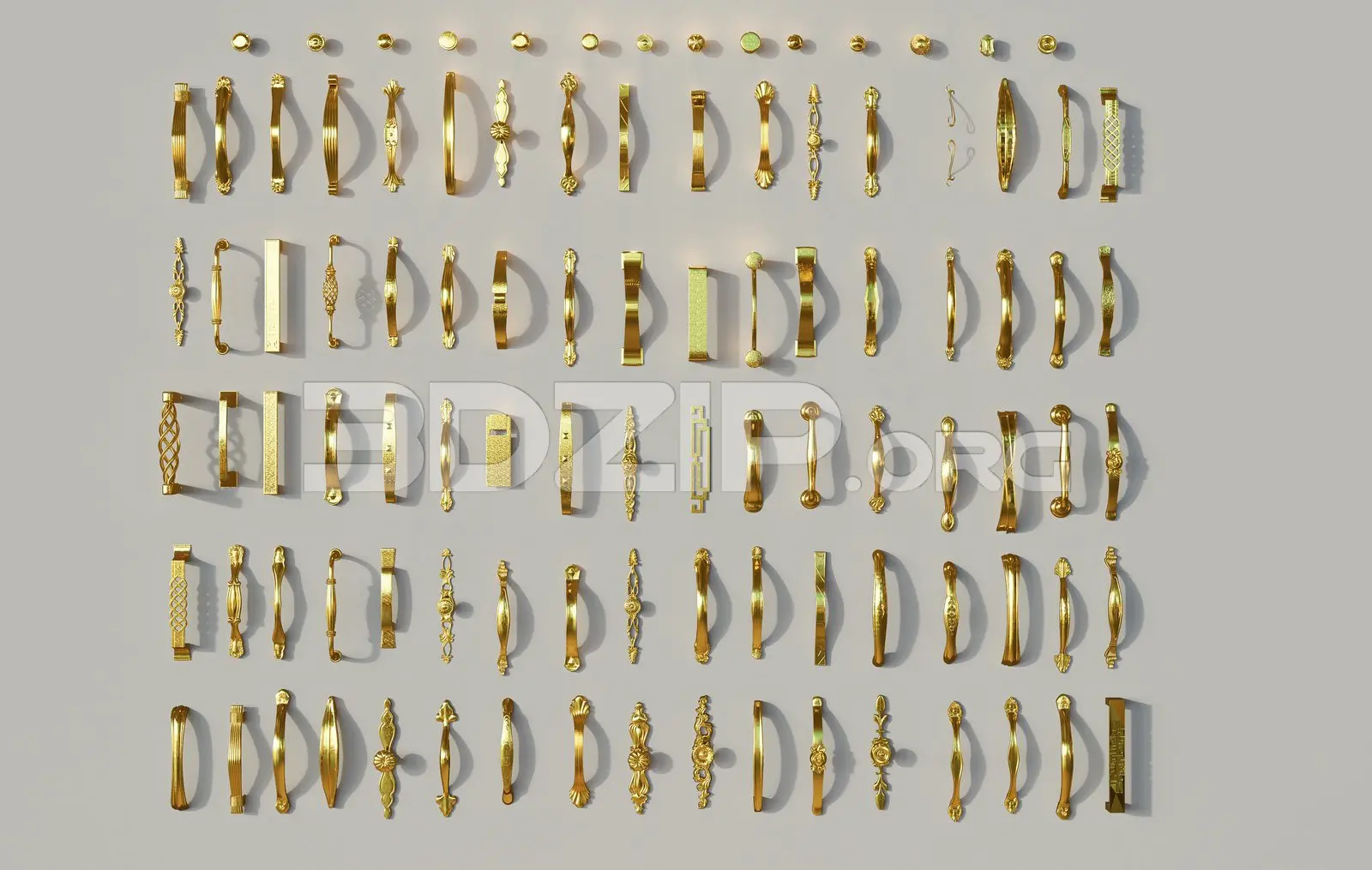 Kitchen cabinet handles — preview 1 (3dzip, CC0)