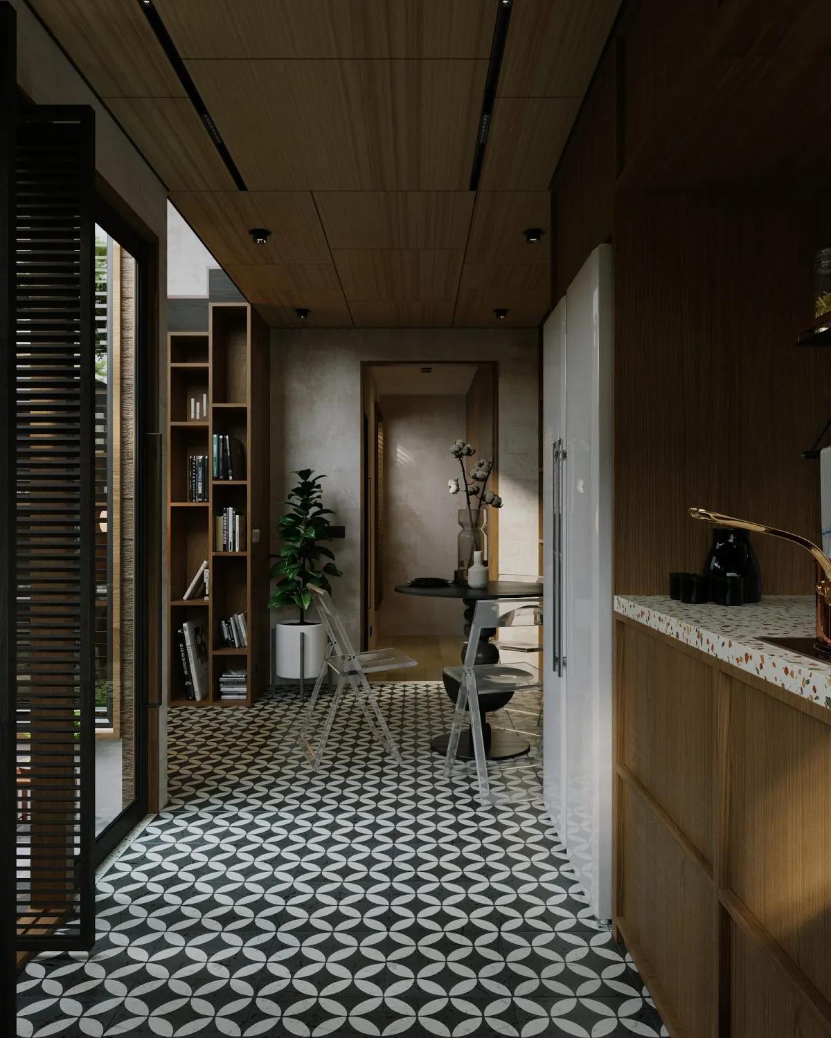 Interior Living Room – Kitchen