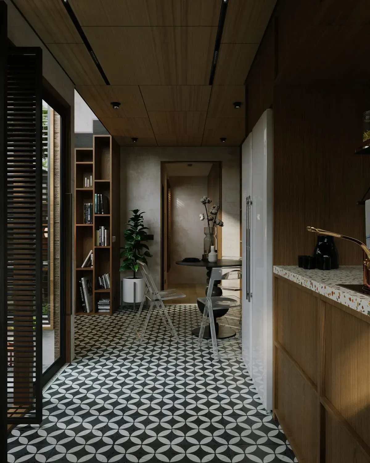 Interior Living Room – Kitchen