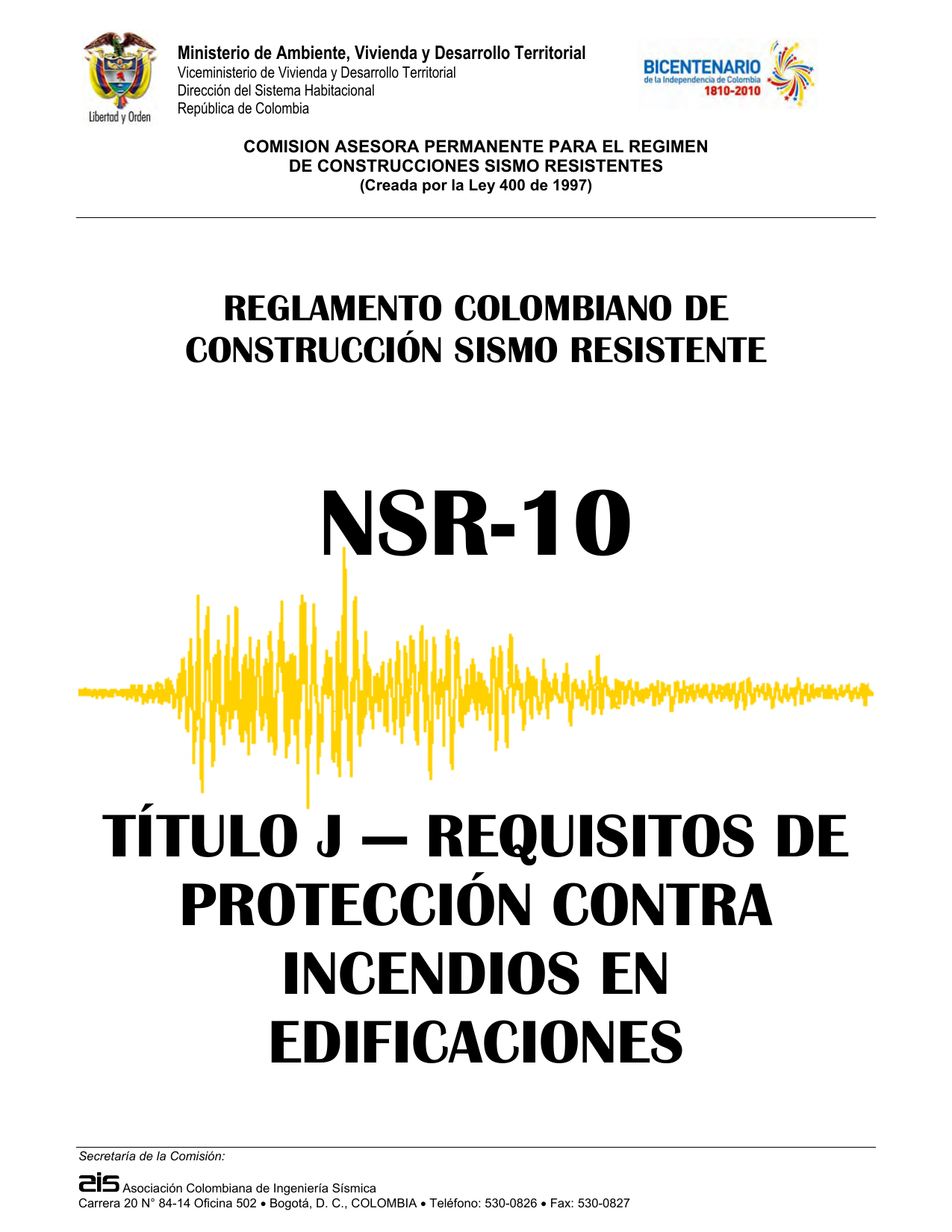 NSR-10 Título J: Requisitos de Protección contra Incendios